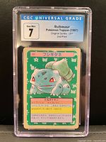 Front of CGC-slabbed Bulbasaur Topsun card showing grade label and card face