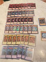 Top view of all 45 sleeved cards arranged in rows