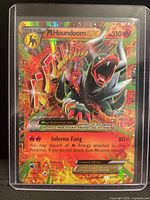 Front of sleeved Mega Houndoom EX 22/162 full art card