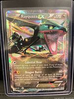 Front of Rayquaza EX Full Art card in toploader