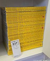 Full stack of National Geographic magazines on shelf