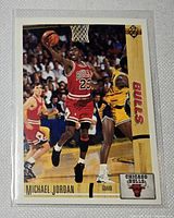 Front of the Upper Deck Michael Jordan card in sleeve