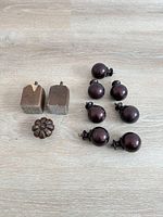 Group shot showing all wood knobs and handles