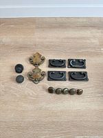 All hardware pieces laid out on floor