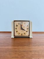 Front view of Telechron art-deco alarm clock