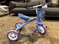 Right side view of entire tricycle showing frame, wheels, basket