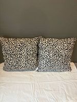 Front view of both leopard print pillows side by side
