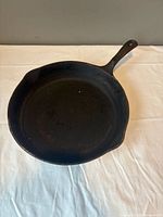 Top view of skillet interior and handle