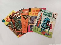 Front covers of all five comics