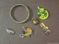 Closer view of items on brown background