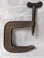 Full view of cast iron deep throat C clamp