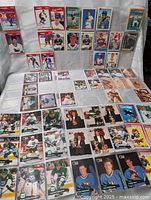 Overall view showing multiple binder pages of cards