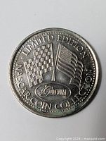 Obverse with flags and Limited Edition NASCAR Coin Collection text