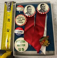 Boxed set showing all six pins with tape measure for scale