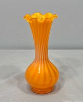 Full view of vase front showing color, swirl pattern, shape