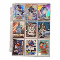 Front view of nine Vladimir Guerrero Jr. insert cards in nine-pocket sleeve
