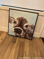 Front view of framed calf canvas