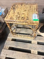 overall view of bamboo side table top and frame