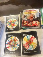 Top view showing Encyclopedia of Film Stars and three Swing Era design hardcovers