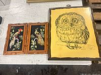 All three framed pieces side by side