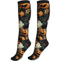 Both socks displayed showing full Halloween print