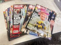 Stack of Hello! Canada magazines showing multiple cover designs