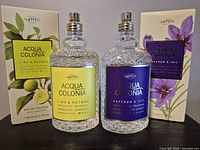 Front view showing both bottles and boxes