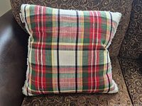 Front view showing plaid pattern and overall condition