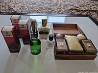 Full lot showing all grooming products on table