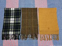 All three Polo Ralph Lauren scarves laid out side by side