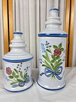 Both canisters with lids in place