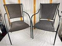 Front view of both armchairs showing design and color difference
