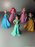 Front view of all five princess figurines