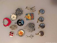 Group shot displaying all 15 charms laid out on white background