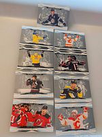 All nine Hockey Triumphs cards laid out in two columns plus one on top