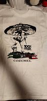 Front view of white Macho Man Cozumel 100% Chingon T-shirt size medium