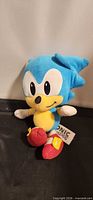 Front view of Sonic The Hedgehog mini plush showing overall appearance