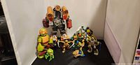 Group shot of all TMNT figures and mech robot