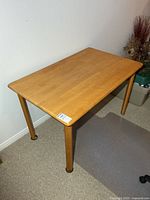 top view of rectangular solid wood table