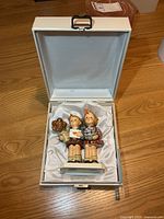 Figurine inside open presentation box