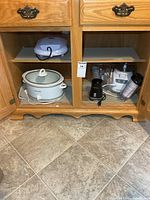 Cabinet interior showing all four appliances in place