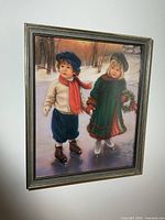 Full view of framed print on wall