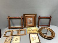 Group shot showing all frames and artworks laid out