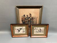 All three framed lithographs grouped