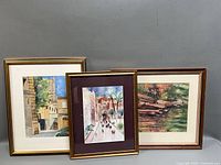 Group shot of all three framed watercolors