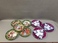 Group shot showing all eight plates, two distinct designs