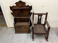 Both items together: child rocker and spoon organizer