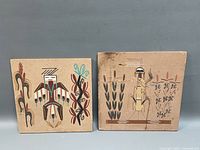 Both Navajo sand paintings side by side