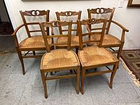 All five French Provincial chairs front view