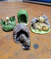 Group shot of all figurines and habitats